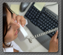 Customer Service Agent answering phones.